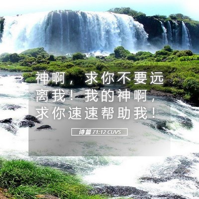 Picture 05 - 诗 篇 71:12 CUVS - 神 啊 ， 求 你 不 要 远 离 我 ！ 我 - Bible Verse Picture