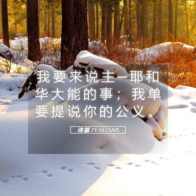 Picture 05 - 诗 篇 71:16 CUVS - 我 要 来 说 主 ─ 耶 和 华 大 能 的 - Bible Verse Picture