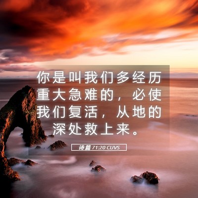 Picture 05 - 诗 篇 71:20 CUVS - 你 是 叫 我 们 多 经 历 重 大 急 难 - Bible Verse Picture