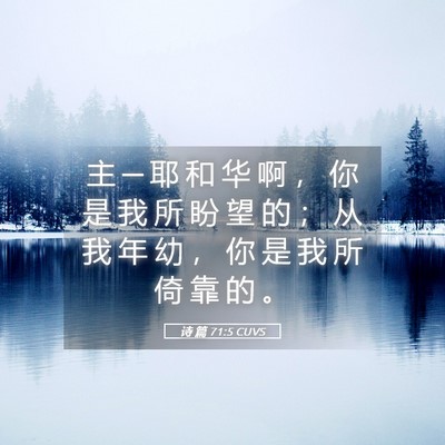 Picture 05 - 诗 篇 71:5 CUVS - 主 ─ 耶 和 华 啊 ， 你 是 我 所 盼 - Bible Verse Picture