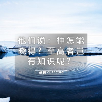 Picture 05 - 诗 篇 73:11 CUVS - 他 们 说 ： 神 怎 能 晓 得 ？ 至 高 - Bible Verse Picture