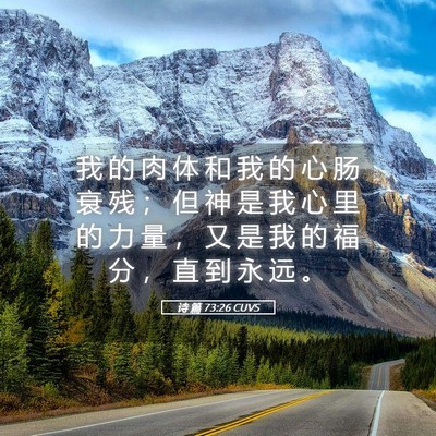 Picture 05 - 诗 篇 73:26 CUVS - 我 的 肉 体 和 我 的 心 肠 衰 残 ； - Bible Verse Picture