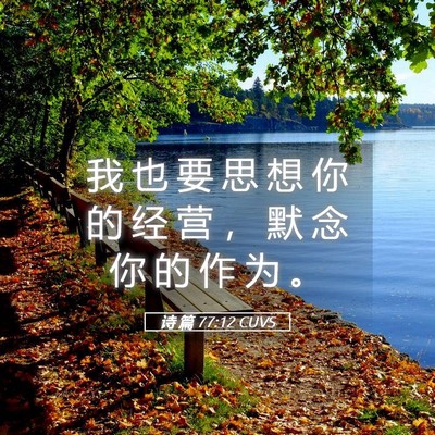 Picture 05 - 诗 篇 77:12 CUVS - 我 也 要 思 想 你 的 经 营 ， 默 念 - Bible Verse Picture