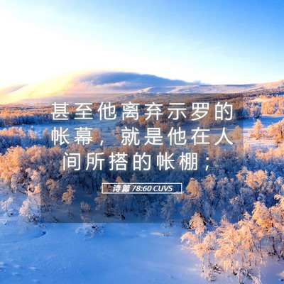 Picture 05 - 诗 篇 78:60 CUVS - 甚 至 他 离 弃 示 罗 的 帐 幕 ， 就 - Bible Verse Picture