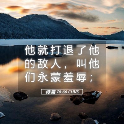 Picture 05 - 诗 篇 78:66 CUVS - 他 就 打 退 了 他 的 敌 人 ， 叫 他 - Bible Verse Picture