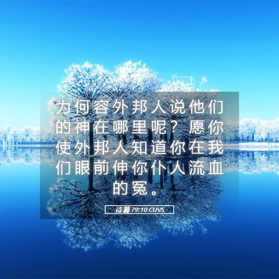 Picture 05 - 诗 篇 79:10 CUVS - 为 何 容 外 邦 人 说 他 们 的 神 在 - Bible Verse Picture