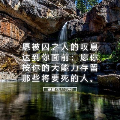 Picture 05 - 诗 篇 79:11 CUVS - 愿 被 囚 之 人 的 叹 息 达 到 你 面 - Bible Verse Picture