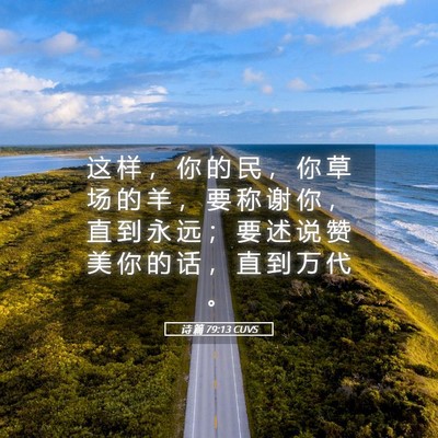 Picture 05 - 诗 篇 79:13 CUVS - 这 样 ， 你 的 民 ， 你 草 场 的 羊 - Bible Verse Picture