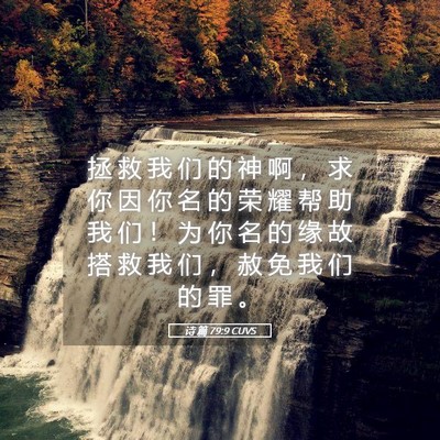 Picture 05 - 诗 篇 79:9 CUVS - 拯 救 我 们 的 神 啊 ， 求 你 因 你 - Bible Verse Picture