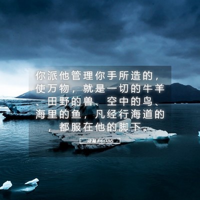 Picture 05 - 诗 篇 8:6 CUVS - 你 派 他 管 理 你 手 所 造 的 ， 使 - Bible Verse Picture