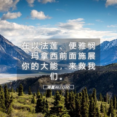 Picture 05 - 诗 篇 80:2 CUVS - 在 以 法 莲 、 便 雅 悯 、 玛 拿 西 - Bible Verse Picture