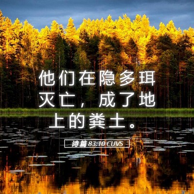 Picture 05 - 诗 篇 83:10 CUVS - 他 们 在 隐 多 珥 灭 亡 ， 成 了 地 - Bible Verse Picture