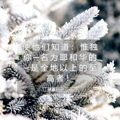 Picture 05 - 诗 篇 83:18 CUVS - 使 他 们 知 道 ： 惟 独 你 ─ 名 为 - Bible Verse Picture
