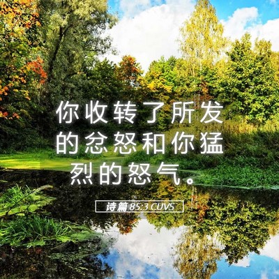Picture 05 - 诗 篇 85:3 CUVS - 你 收 转 了 所 发 的 忿 怒 和 你 猛 - Bible Verse Picture