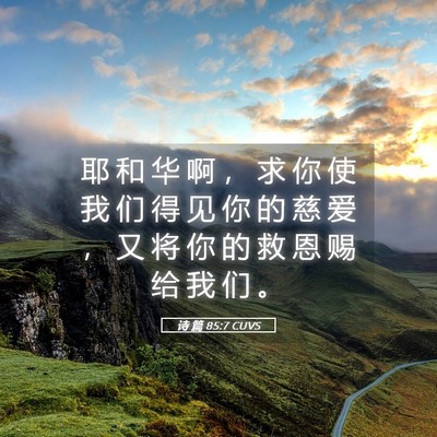 Picture 05 - 诗 篇 85:7 CUVS - 耶 和 华 啊 ， 求 你 使 我 们 得 见 - Bible Verse Picture