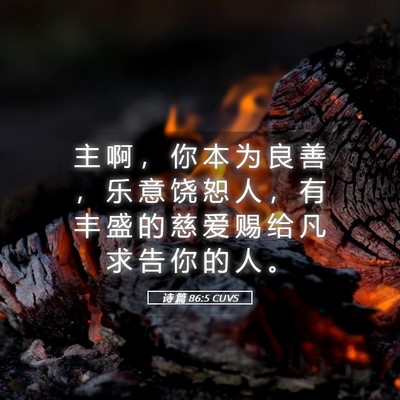 Picture 05 - 诗 篇 86:5 CUVS - 主 啊 ， 你 本 为 良 善 ， 乐 意 饶 - Bible Verse Picture