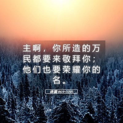 Picture 05 - 诗 篇 86:9 CUVS - 主 啊 ， 你 所 造 的 万 民 都 要 来 - Bible Verse Picture