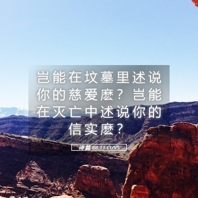 Picture 05 - 诗 篇 88:11 CUVS - 岂 能 在 坟 墓 里 述 说 你 的 慈 爱 - Bible Verse Picture