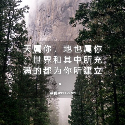 Picture 05 - 诗 篇 89:11 CUVS - 天 属 你 ， 地 也 属 你 ； 世 界 和 - Bible Verse Picture