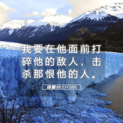 Picture 05 - 诗 篇 89:23 CUVS - 我 要 在 他 面 前 打 碎 他 的 敌 人 - Bible Verse Picture