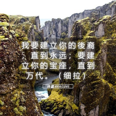 Picture 05 - 诗 篇 89:4 CUVS - 我 要 建 立 你 的 後 裔 ， 直 到 永 - Bible Verse Picture