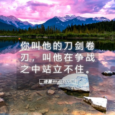 Picture 05 - 诗 篇 89:43 CUVS - 你 叫 他 的 刀 剑 卷 刃 ， 叫 他 在 - Bible Verse Picture