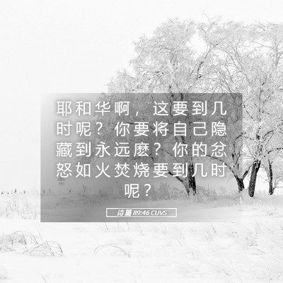 Picture 05 - 诗 篇 89:46 CUVS - 耶 和 华 啊 ， 这 要 到 几 时 呢 ？ - Bible Verse Picture