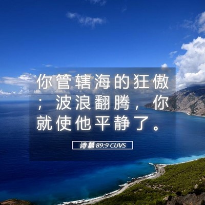 Picture 05 - 诗 篇 89:9 CUVS - 你 管 辖 海 的 狂 傲 ； 波 浪 翻 腾 - Bible Verse Picture