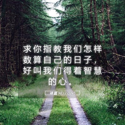 Picture 05 - 诗 篇 90:12 CUVS - 求 你 指 教 我 们 怎 样 数 算 自 己 - Bible Verse Picture