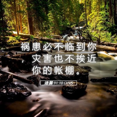 Picture 05 - 诗 篇 91:10 CUVS - 祸 患 必 不 临 到 你 ， 灾 害 也 不 - Bible Verse Picture