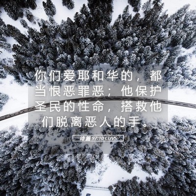 Picture 05 - 诗 篇 97:10 CUVS - 你 们 爱 耶 和 华 的 ， 都 当 恨 恶 - Bible Verse Picture