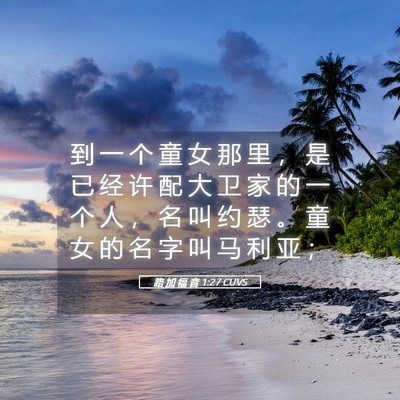 Picture 05 - 路 加 福 音 1:27 CUVS - 到 一 个 童 女 那 里 ， 是 已 经 许 - Bible Verse Picture