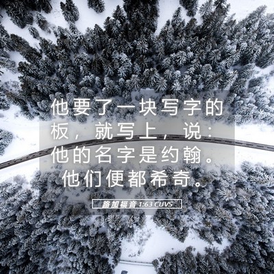 Picture 05 - 路 加 福 音 1:63 CUVS - 他 要 了 一 块 写 字 的 板 ， 就 写 - Bible Verse Picture