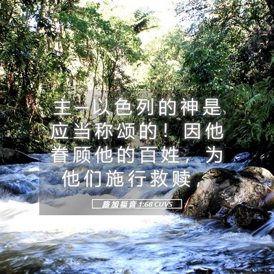 Picture 05 - 路 加 福 音 1:68 CUVS - 主 ─ 以 色 列 的 神 是 应 当 称 颂 - Bible Verse Picture
