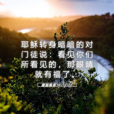 Picture 05 - 路 加 福 音 10:23 CUVS - 耶 稣 转 身 暗 暗 的 对 门 徒 说 ： - Bible Verse Picture