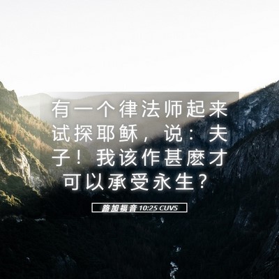 Picture 05 - 路 加 福 音 10:25 CUVS - 有 一 个 律 法 师 起 来 试 探 耶 稣 - Bible Verse Picture