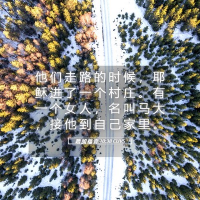 Picture 05 - 路 加 福 音 10:38 CUVS - 他 们 走 路 的 时 候 ， 耶 稣 进 了 - Bible Verse Picture