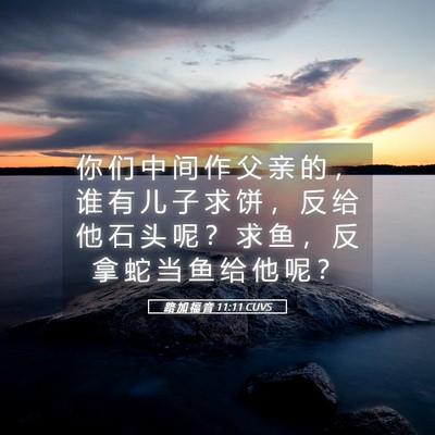 Picture 05 - 路 加 福 音 11:11 CUVS - 你 们 中 间 作 父 亲 的 ， 谁 有 儿 - Bible Verse Picture