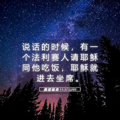 Picture 05 - 路 加 福 音 11:37 CUVS - 说 话 的 时 候 ， 有 一 个 法 利 赛 - Bible Verse Picture