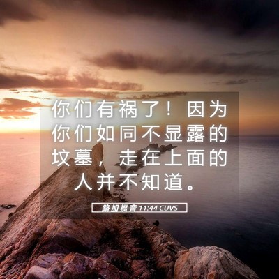 Picture 05 - 路 加 福 音 11:44 CUVS - 你 们 有 祸 了 ！ 因 为 你 们 如 同 - Bible Verse Picture
