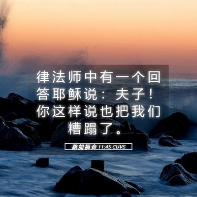 Picture 05 - 路 加 福 音 11:45 CUVS - 律 法 师 中 有 一 个 回 答 耶 稣 说 - Bible Verse Picture