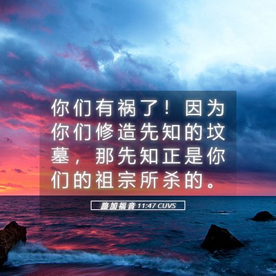 Picture 05 - 路 加 福 音 11:47 CUVS - 你 们 有 祸 了 ！ 因 为 你 们 修 造 - Bible Verse Picture