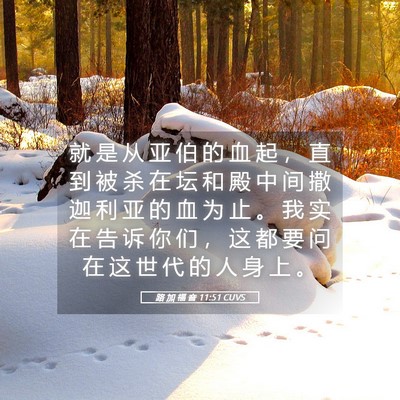 Picture 05 - 路 加 福 音 11:51 CUVS - 就 是 从 亚 伯 的 血 起 ， 直 到 被 - Bible Verse Picture