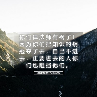 Picture 05 - 路 加 福 音 11:52 CUVS - 你 们 律 法 师 有 祸 了 ！ 因 为 你 - Bible Verse Picture
