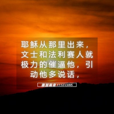 Picture 05 - 路 加 福 音 11:53 CUVS - 耶 稣 从 那 里 出 来 ， 文 士 和 法 - Bible Verse Picture