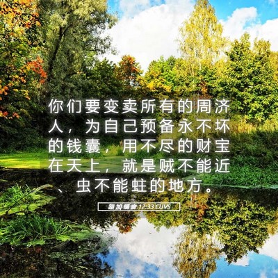 Picture 05 - 路 加 福 音 12:33 CUVS - 你 们 要 变 卖 所 有 的 周 济 人 ， - Bible Verse Picture
