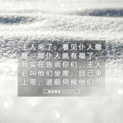 Picture 05 - 路 加 福 音 12:37 CUVS - 主 人 来 了 ， 看 见 仆 人 儆 醒 ， - Bible Verse Picture