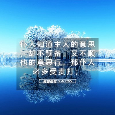 Picture 05 - 路 加 福 音 12:47 CUVS - 仆 人 知 道 主 人 的 意 思 ， 却 不 - Bible Verse Picture