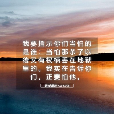 Picture 05 - 路 加 福 音 12:5 CUVS - 我 要 指 示 你 们 当 怕 的 是 谁 ： - Bible Verse Picture