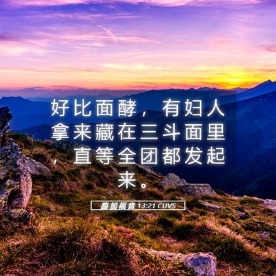 Picture 05 - 路 加 福 音 13:21 CUVS - 好 比 面 酵 ， 有 妇 人 拿 来 藏 在 - Bible Verse Picture